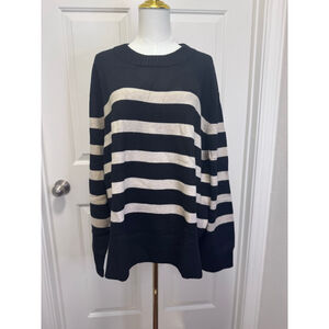 Women's Crewneck Pullover Sweater - A New Day™ Size: 3X
Color: Black with Beige